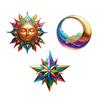 3Pcs Sun Moon Star Wall Decoration No Drill Indoor Outdoor Sun