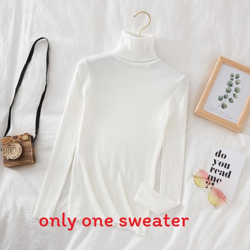 Elegant Knit Sweater For Women With High Neck Slim Fit Long Sleeve Casual Wear