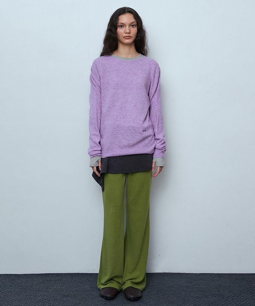 PISCESS Basic Wool Knit Top_Melange Purple