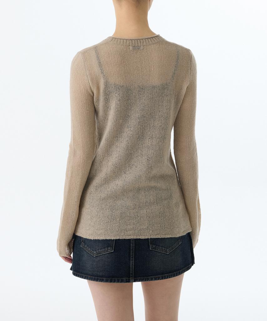 MUSINSA STANDARD WOMAN Women'S Sheer Vertical Textured Knit [Light Beige]