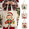 Cartoon Christmas Canvas Gift Bag Santa Claus Merry Christmas Decor  Party Favors