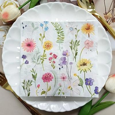 20 шт./упак. 33*33 см 2-слойные одноразовые салфетки для вечеринок с цветочным узором