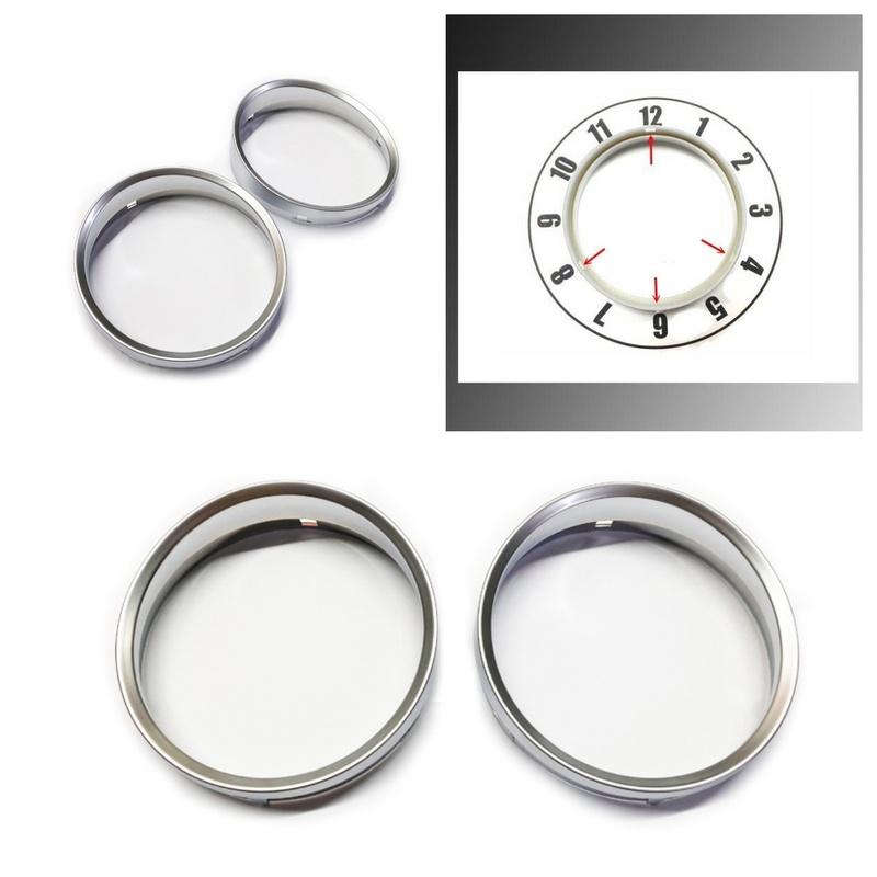 2 PCS Car Interior Accessory Speed Meter Decor Gauge Cluster Bezal Dashboard Matt Silver Dial Ring for BMW E60 / E61 Pre-LCI M5