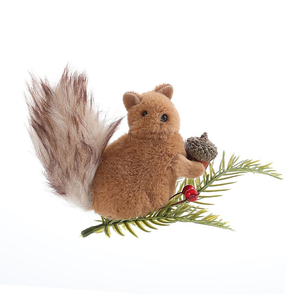 Squirrel Statue Ornament Crafts Cute Collectible Animal Sculpture Christmas Decor for Festival Party Bookshelf Living Room