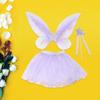 3 Pieces Fairy Wings Tutu Skirt and Stick Set for Girls Holidays Princess Cosplay