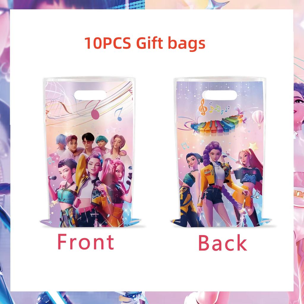 Popular Cute Cartoon Anime Kpop Music Theme Party Supplies Kids Birthday Candy Popcorn Fries Boxes Trays Gift GiftBags Packaging