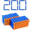200 совместимых с Nerf дротиков, синие и оранжевые, цилиндрические, круглые, для ближнего боя (CQB), Страйкбол, Пластик, Поролон EVA, 5,31 дюйма x 2 дюйма