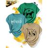 3 Simple and elegant women's party outfit Cat and Dog Silhouette Line Pattern Round Neck Casual Sporty Fresh Elegant Plus Size Women's Short Sleeve T