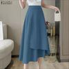 Женские повседневные однотонные свободные миди-юбки