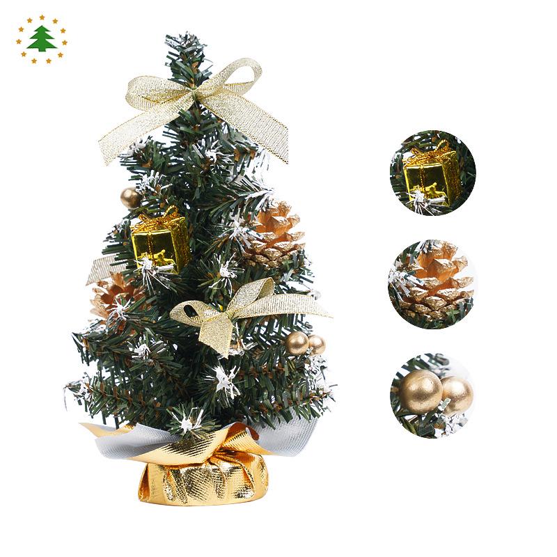 Gold/Silver/Red Mini Christmas Tree Potted Ornaments - 20/30/40cm Christmas Desktop Decorations for Office