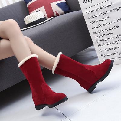 Зимние женские сноубутсы до середины икры с круглым носком, плюшевые, дизайнерские, роскошные, шикарные и элегантные, утепленные, удобная женская обувь