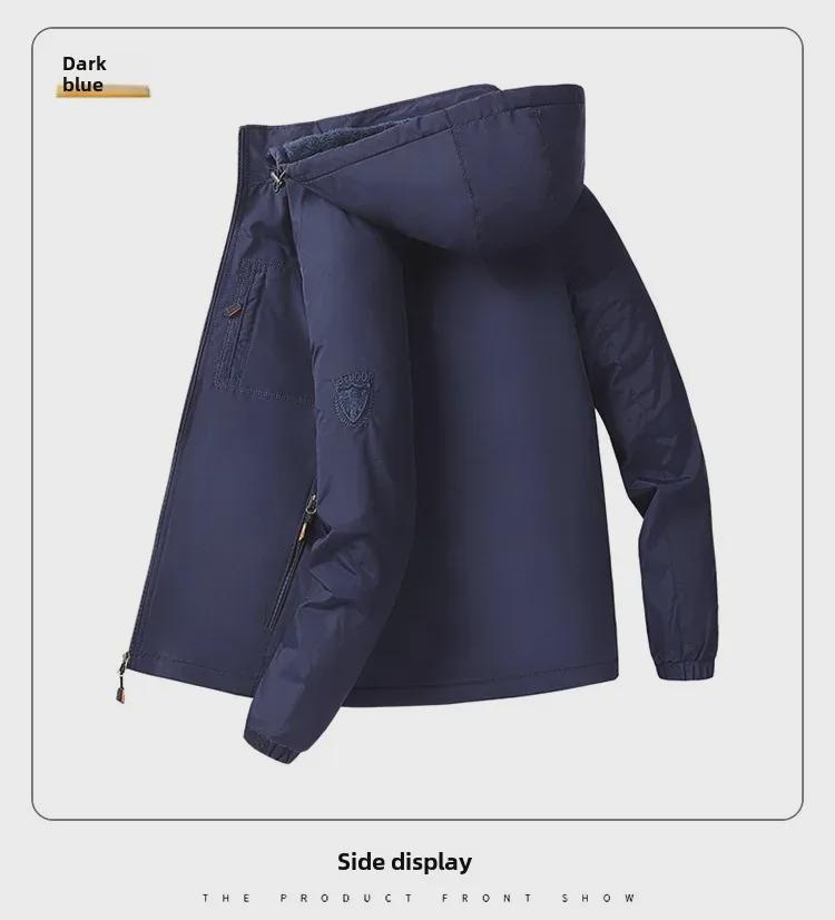Men's Large Size Waterproof Winter Travel Jacket - Thick, Breathable, Medium-Long, Outdoor, Plus Velvet