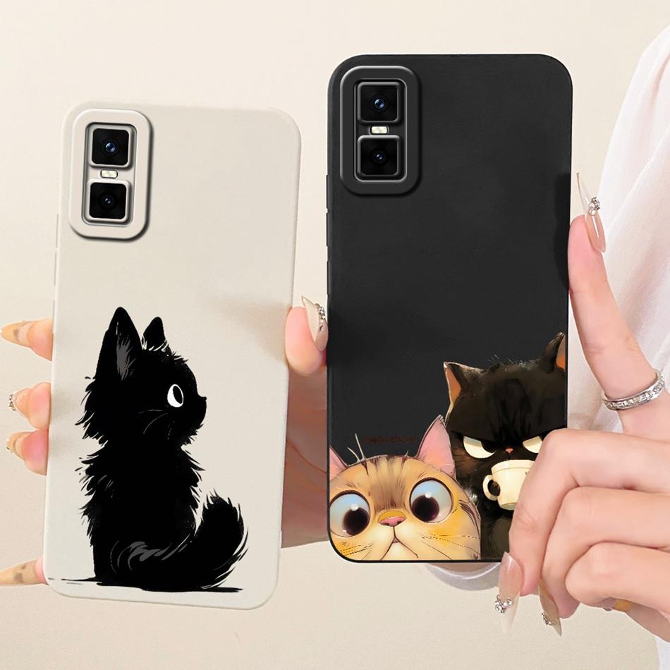 For Infinix GT 30 Pro X6873 Cute Cat Flower Cartoon Phone Case For Infinix GT30 Pro 5G Shockproof Soft Silicone Covers Bumpers