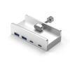 5-в-1 USB-C док-станция-адаптер с TF SD USB3.0 Алюминиевый 5-портовый USB 3.0 Зажимной USB-хаб