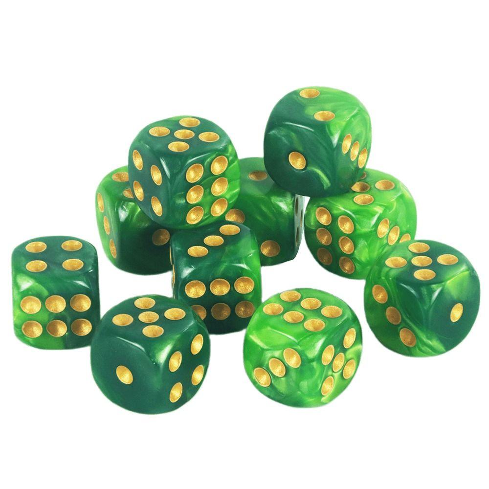 10Pcs/set D6 16mm Colored 6-sided DND Dice Translucent Colors Party Game Polyhedral Dice Role-Playing Acrylic Table Game