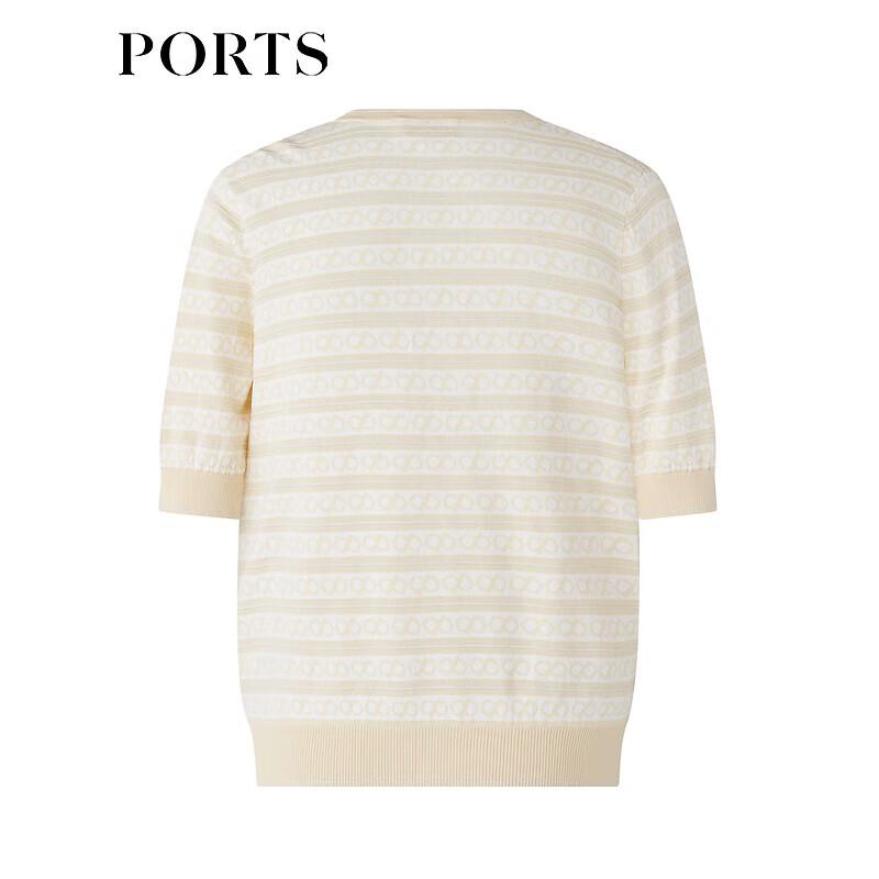 Ports Women's Logo Jacquard Stripe Knit Cardigan