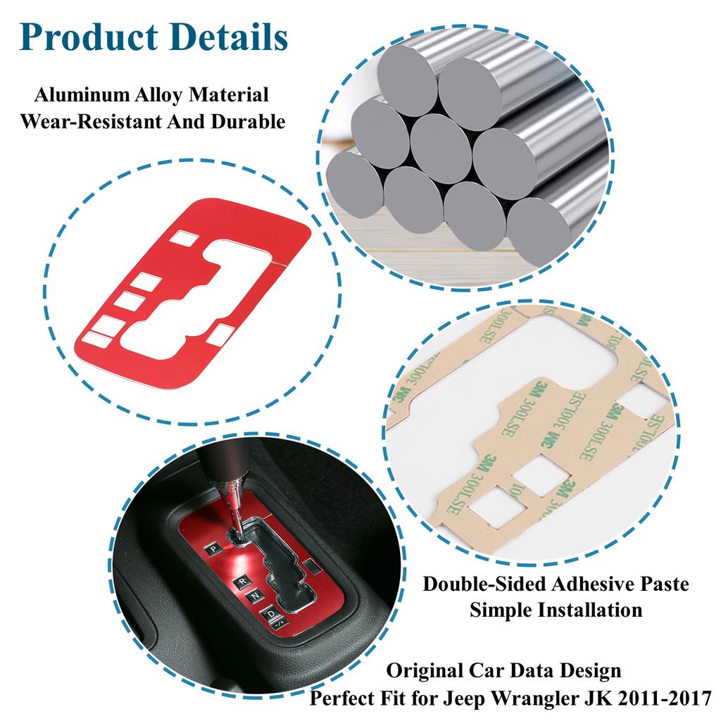 Автомобильная панель переключения передач, декоративная крышка, наклейки для Jeep Wrangler JK 2011-2017, автомобильные внутренние молдинги, аксессуары из алюминия