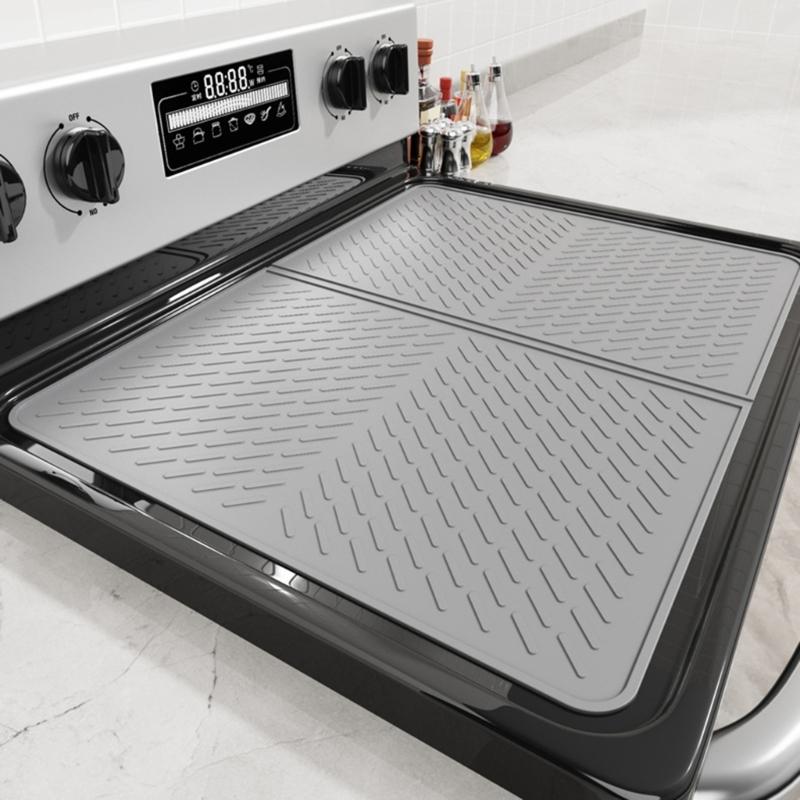 Nonslip Kitchen Surfaces Protectors Mat with Raised Ridges for Cooktop and Countertop Protection 450°F Heat Resistant