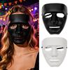 Halloween Mask for Hip Hop Dance Performance, Durable Hard Plastic Ghost Simple Design Face Cosplay, Breathable Unisex Prop Stage Shows