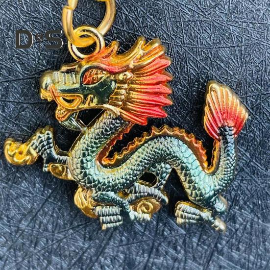 Брелок Дракон Медная монета Декор тыквы Изысканный весенний фестиваль Новогодний подарок Желаемое удачи Сумка Украшение Кулон Брелок для ключей Ключ