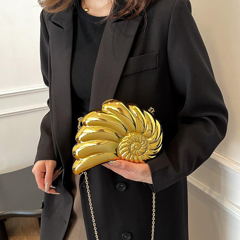 Персонализированная акриловая сумка-ракушка 2025 новая европейская и американская мода блестящая сумка на плечо женская цепочка кроссбоди вечерняя сумка