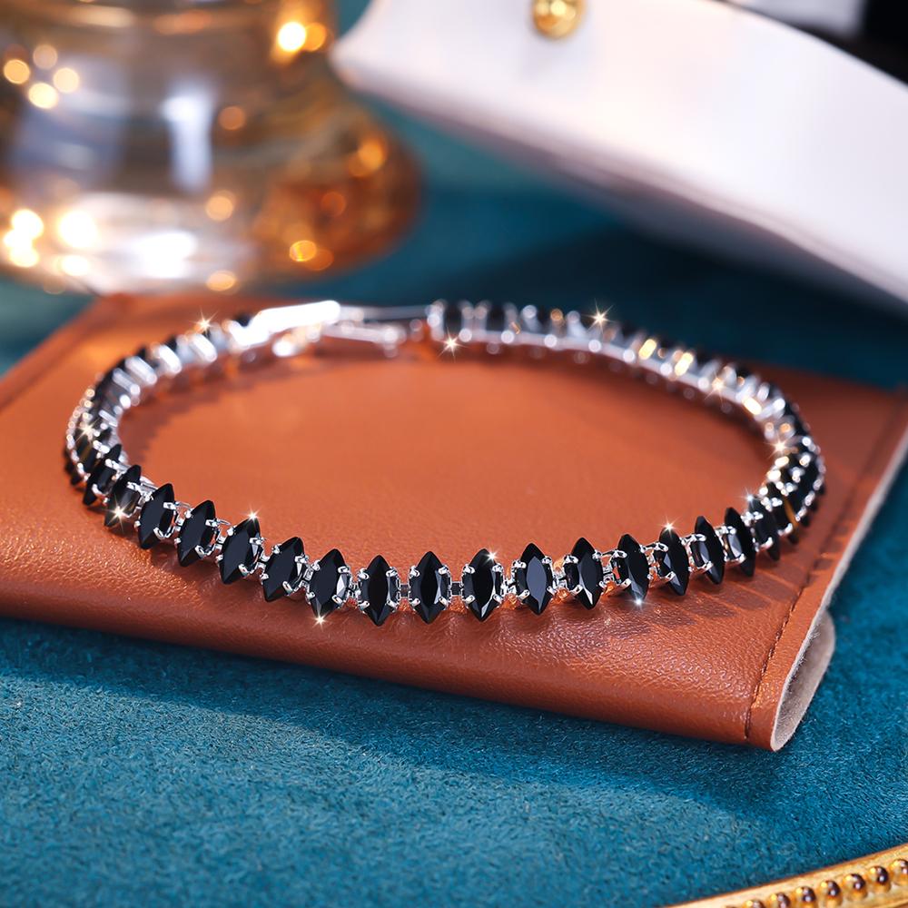 Shiny Zircon Thin Tennis Bracelet Luxury Exquisite Hand Bracelet Jewelry Decoration Daily Wear