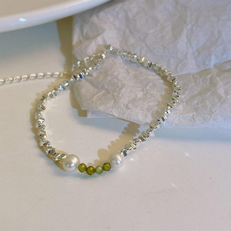 Сломанный серебряный браслет из искусственного жемчуга, модный шарм для женщин, INS, круглые браслеты из бисера, индивидуальный дизайн для девочек, небольшой дизайн, нерегулярный крой, вечерние ювелирные подарки