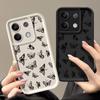 Fashion Black Butterfly Pattern Case For Xiaomi 13T 11T Pro Poco F6 X6 Redmi Note 13 12 11 Pro 10 Frosted Shockproof Soft Silicone Phone Cover