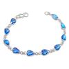 Натуральный швейцарский голубой топаз, браслет из стерлингового серебра 925 пробы, 7-8 дюймов ASB-2967