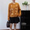 Crew Neck Embroidered Knitted Cardigan Autumn and Winter New Loose Sweet Soft Waxy Gentle Wind Sweater Jacket Women