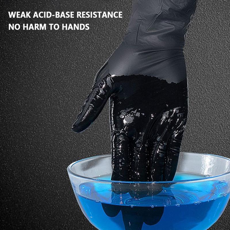 20/50/100PCS Disposable Nitrile Gloves Black Latex Powder Free Gloves for Kitchen Dishwashing Working Hair Dye Cleaning Gloves