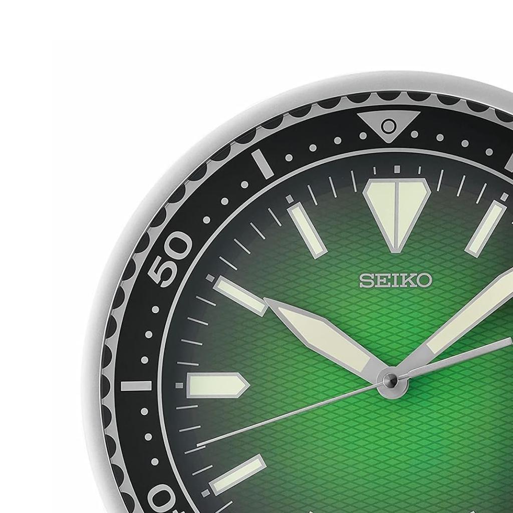 Seiko 12-дюймовые настенные часы Heritage Design с циферблатом зеленого цвета