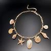 Necklace Gold Shells and Starfish Ocean Style Women's Necklace - Elegant Ocean Collection, Hypoallergenic and Anti-fading