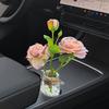 Романтический букет-освежитель воздуха для автомобиля, искусственная роза с жемчужиной, подходит для подстаканника, автомобильная ваза, украшение салона автомобиля