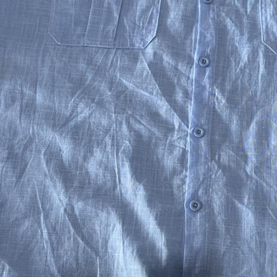 Men Summer Shirt Single-breasted Loose Chest Pockets Turn-down Collar Short Sleeves Lightweight Cardigan Button Formal Business Beach Top