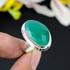 Green Jade Gemstone Handmade 925 Sterling Silver Jewelry Ring Size 8.5 KG-336
