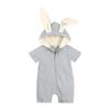 Infant Newborn Boys Short Sleeve Jumpsuit Cotton Rabbit Ear Costume Solid Color Baby Girl Rompers Infant Clothing