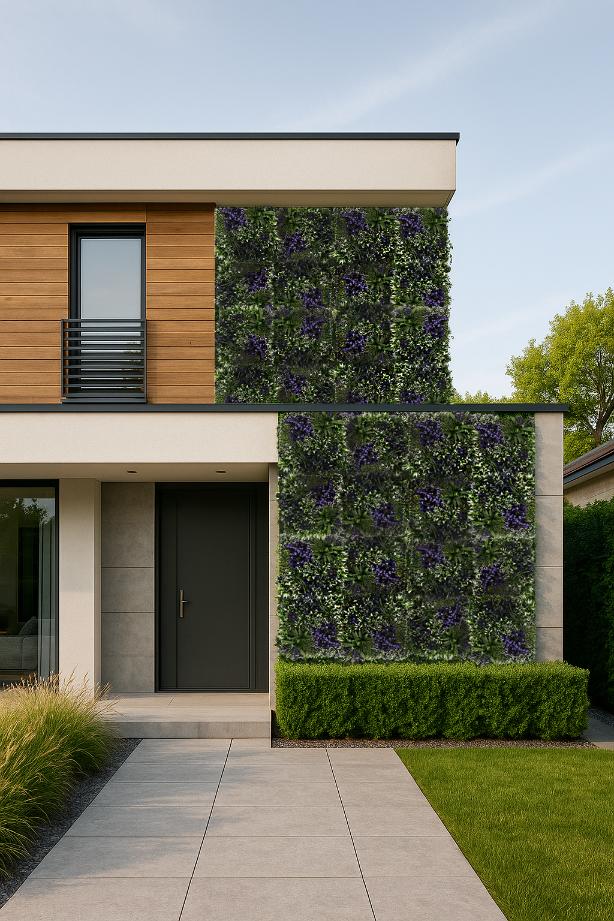 Zielona ściana - panel roślinny - violet flowers - uv 50 x 50