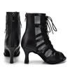 Танцевальные ботинки Женские Латинские Сальса Ботильоны на шпильке Шнуровка для танго Бачата Бальные вечеринки Выступления Танцевальная обувь на каблуке 7,5 см