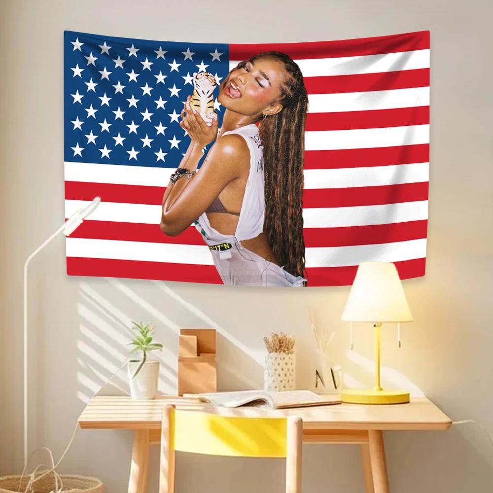 South Africa Singer American Flag Tapestry Pop Music Album Home Decor Bedroom Dormitory Party Backdrop Concert Decor Fans Gift
