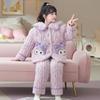 Girls Winter Warm Coral Fleece Pajamas Set Thick Quilted Flannel Sleepwear Kids 8-16 Years