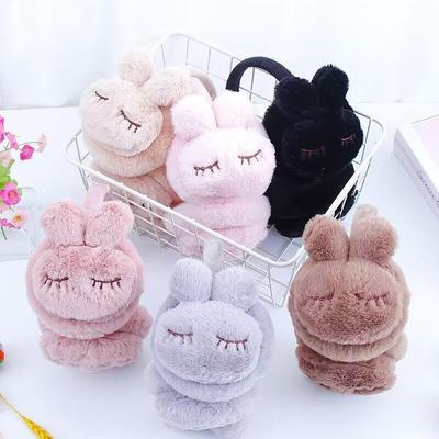 Милые теплые наушники-зайчики для детей, мультяшные наушники для студентов, чтобы согреться зимой