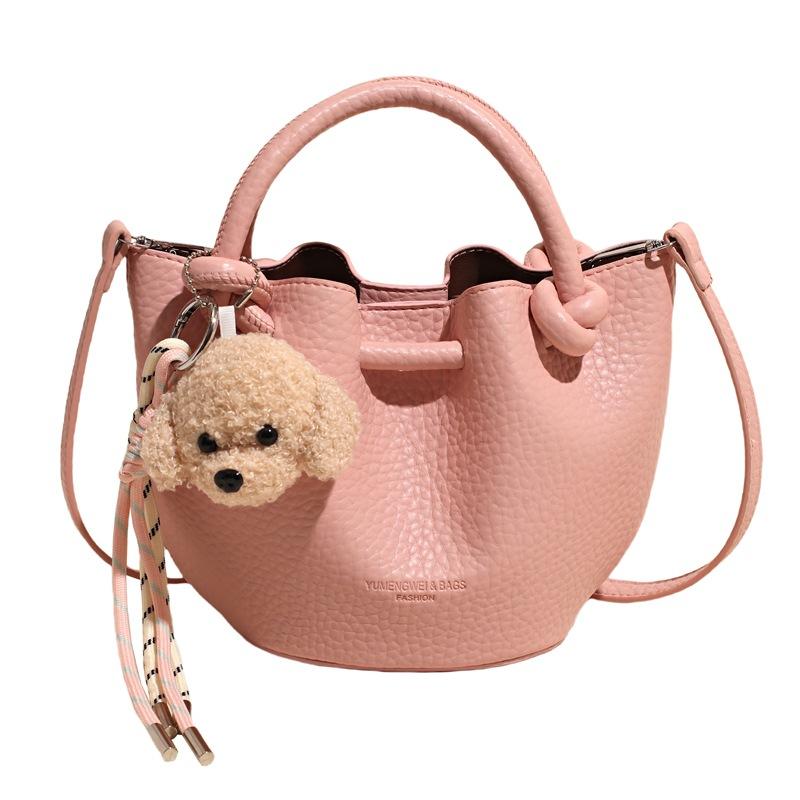 2025 New Simple Lychee Pattern Portable Vegetable Basket Bag Exquisite Versatile Fashion Commuter Messenger Mother Bag Women