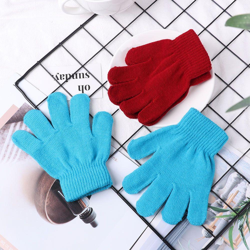 Candy Color Boy Girl Kids Children Glove Knitted Stretch
