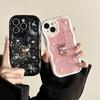 Подходит для Apple 17Pro Чехол для телефона с мишкой из страз, Легкая роскошь Iphone 15Plus Маленький аромат Галстук-бабочка Блеск