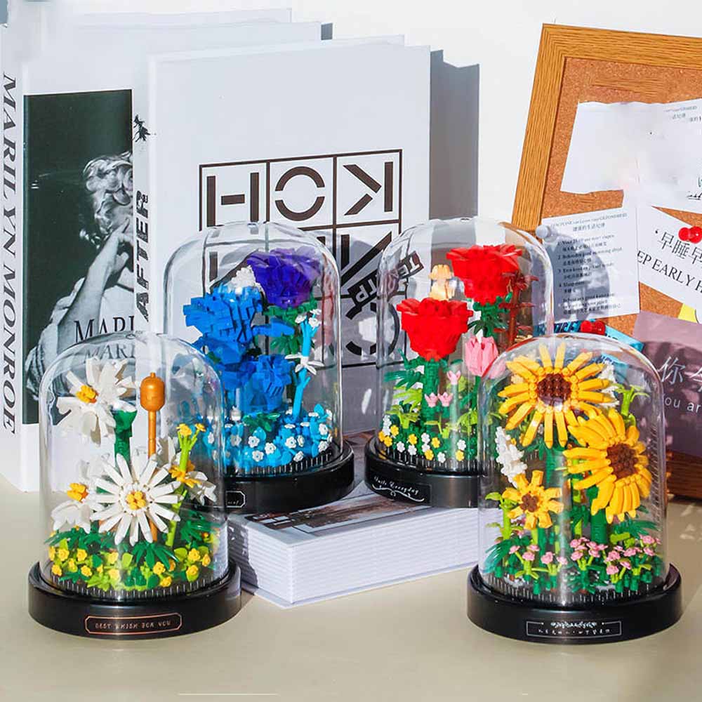 DIY Micro Flower Building Blocks Mini Bricks Частицы Eternal Life Цветы Домашний декор Сборка Головоломка Игрушка Дети Рождественские подарки