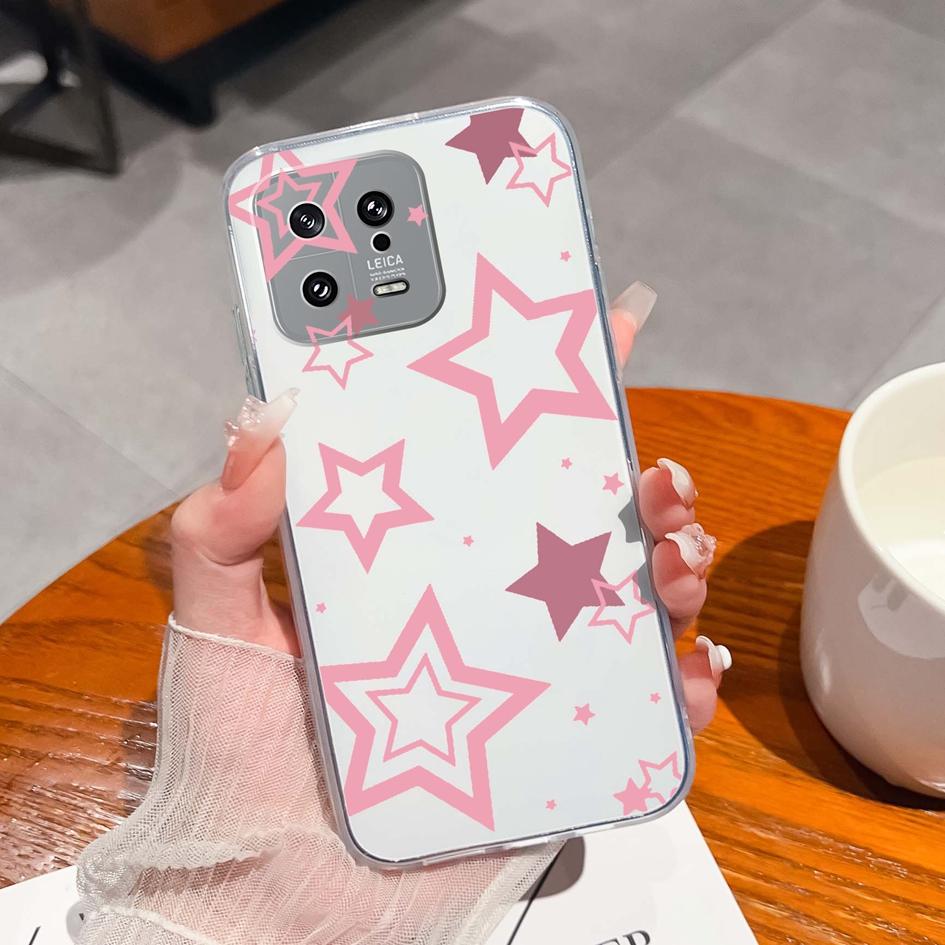 Для Xiaomi 13 14 12 12S 12T 12X Ultra Lite Poco M7 X7 Pro чехол для телефона милый мультяшный рисунок животного прозрачный силиконовый защитный чехол для Xiaomi Capa