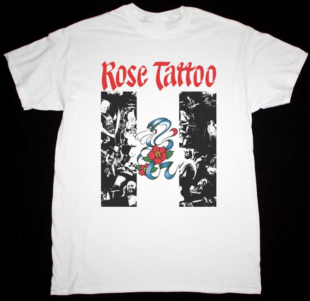 ROSE TATTOO 1978 ROCK N ROLL Short Sleeve White All Size Gift Shirt Unisex T-Shirt