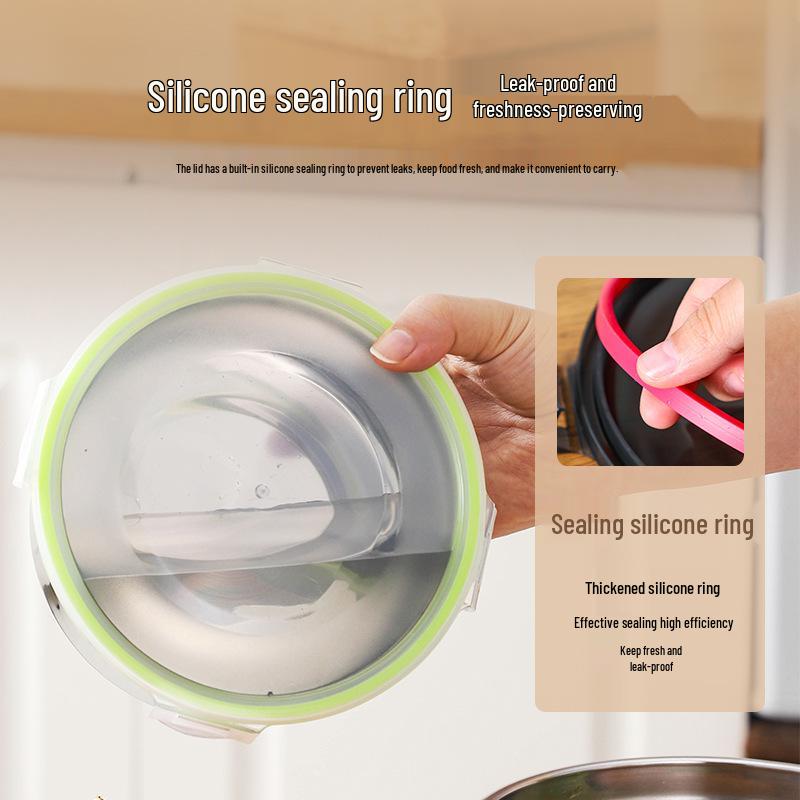 Контейнер для хранения продуктов из нержавеющей стали 304 - Пищевой, Безопасен для холодильника, Герметичный контейнер для фруктов и супов