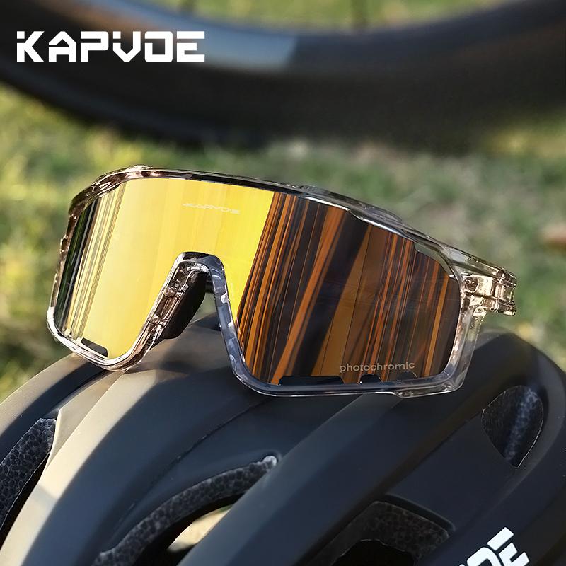Kapvoe Цветные Фотохромные Велосипедные Очки Солнцезащитные Очки MTB для Мужчин Женщин Спорт Скорость Горный Велосипед Велосипед Cycl Очки Очки